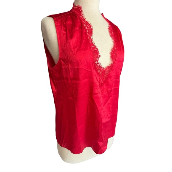 NWT GENERATION LOVE CALLIE LACE COMBO TANK SLEEVELESS RED SZ L - Picture 6 of 10